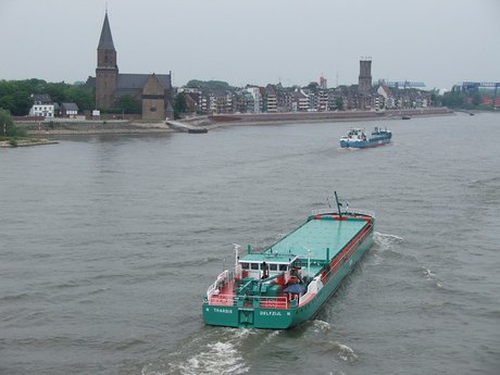 Sailing up the river Rhine passing Emmerich. Picture M.Prummel